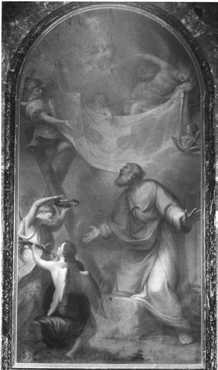 SANT'ANDREA CON LA SINDONE (dipinto, opera isolata) di Biella Felice (metà sec. XVIII)