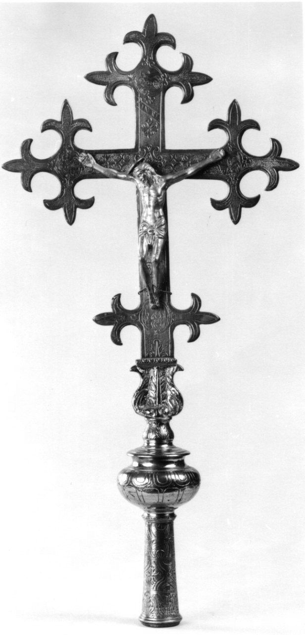 CRISTO CROCIFISSO (croce processionale, opera isolata) - ambito piemontese (primo quarto sec. XX)