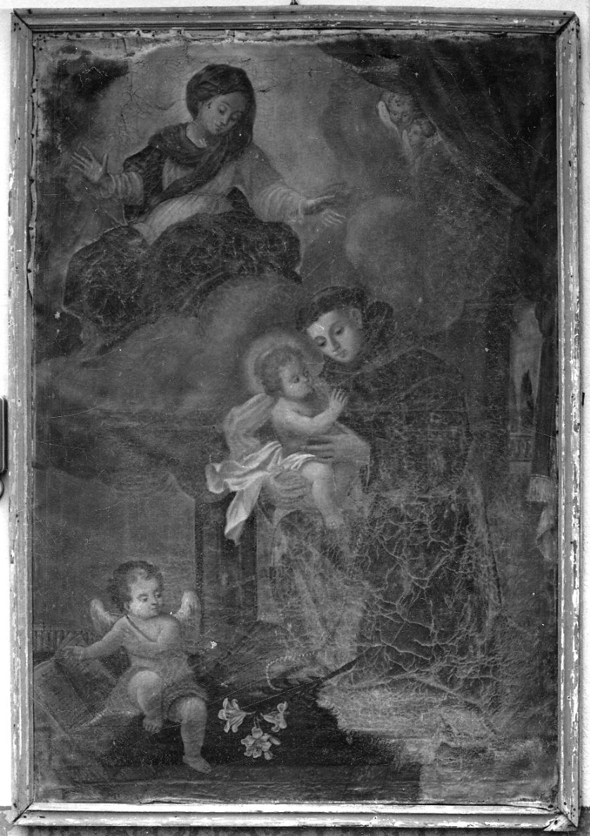 APPARIZIONE DELLA MADONNA A SANT'ANTONIO DA PADOVA (dipinto, opera isolata) - ambito piemontese (primo quarto sec. XIX)