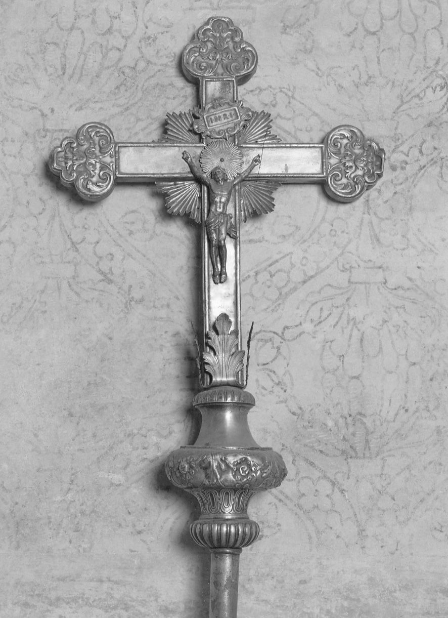 CRISTO CROCIFISSO (croce processionale, opera isolata) - produzione piemontese (prima metà sec. XVIII)