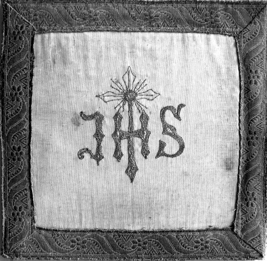 MONOGRAMMA CRISTOLOGICO (borsa del corporale, opera isolata) - manifattura Italia settentrionale (sec. XIX)