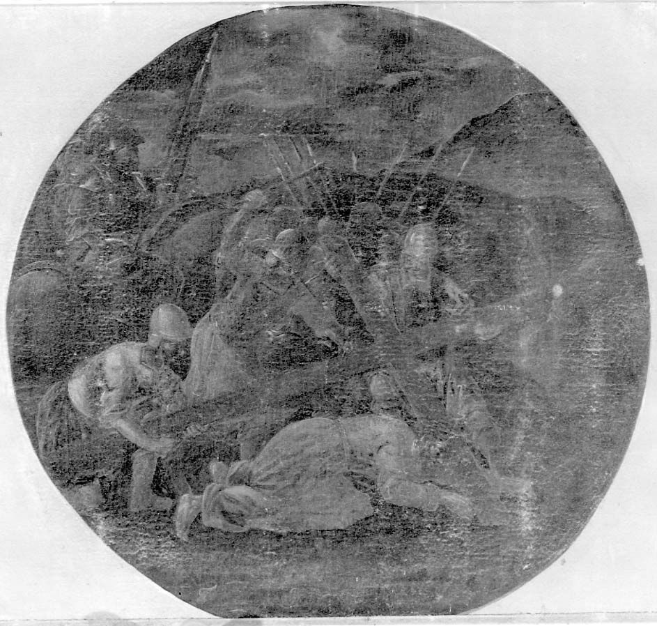 stazione IX: Gesù cade sotto la croce la terza volta (dipinto) - bottega piemontese (prima metà sec. XVIII)