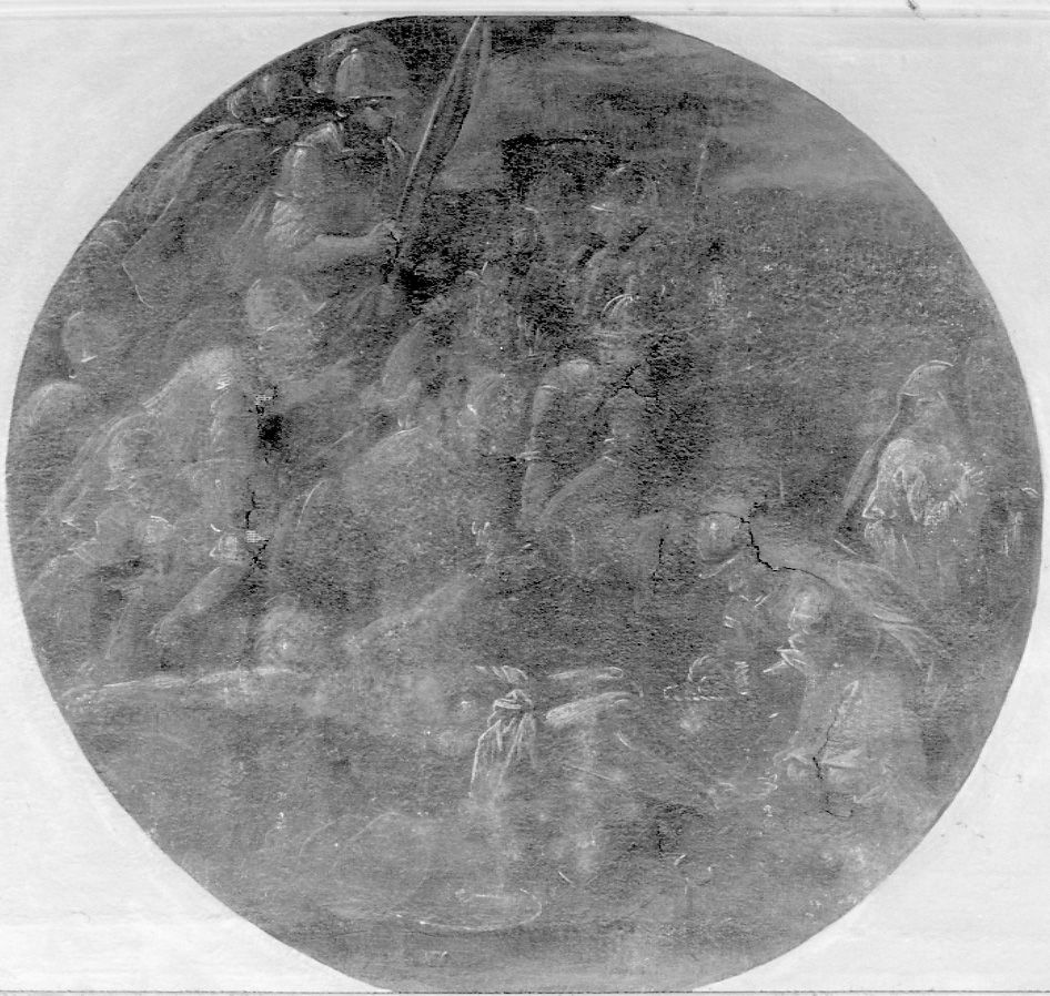 stazione XI: Gesù inchiodato alla croce (dipinto) - bottega piemontese (prima metà sec. XVIII)