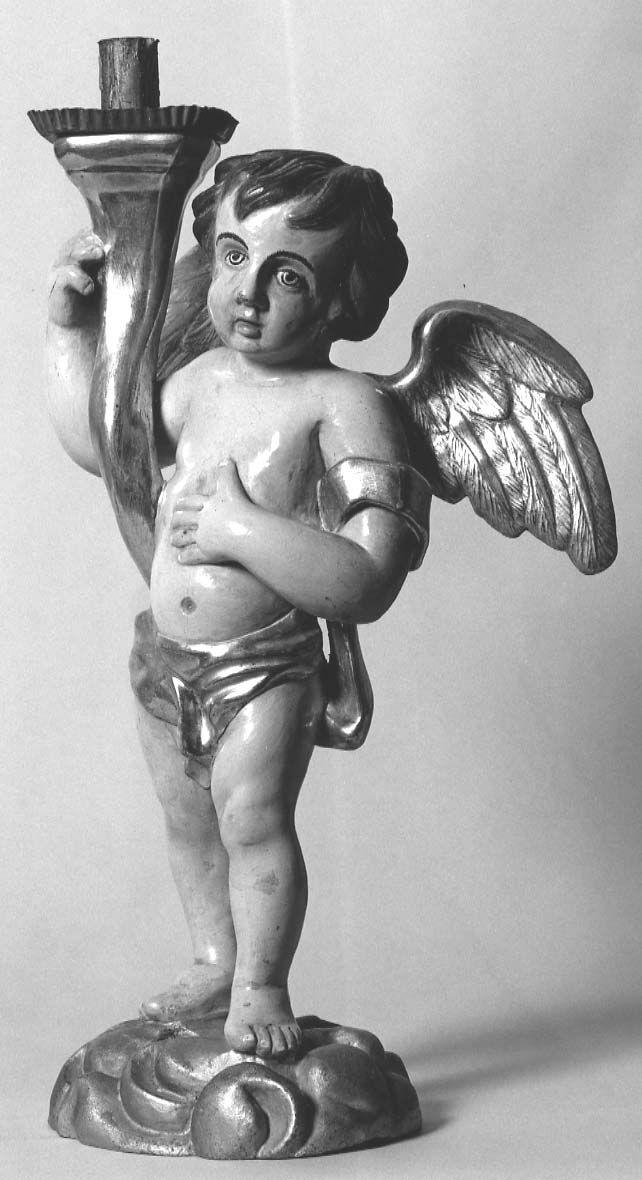 ANGIOLETTO REGGICANDELABRO (candelabro, serie) - bottega piemontese (prima metà sec. XVIII)