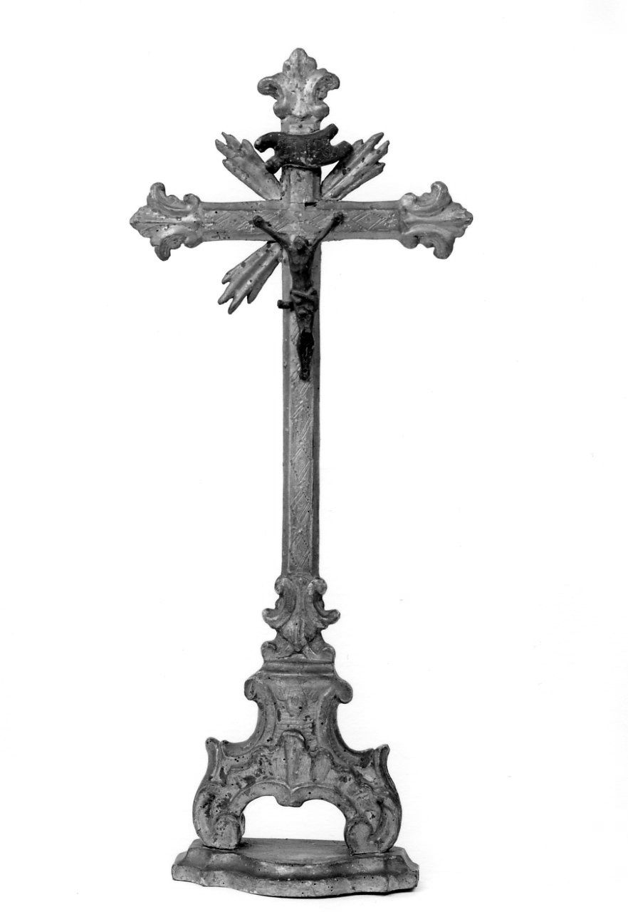 CRISTO CROCIFISSO (croce d'altare, opera isolata) - bottega piemontese (sec. XVIII)