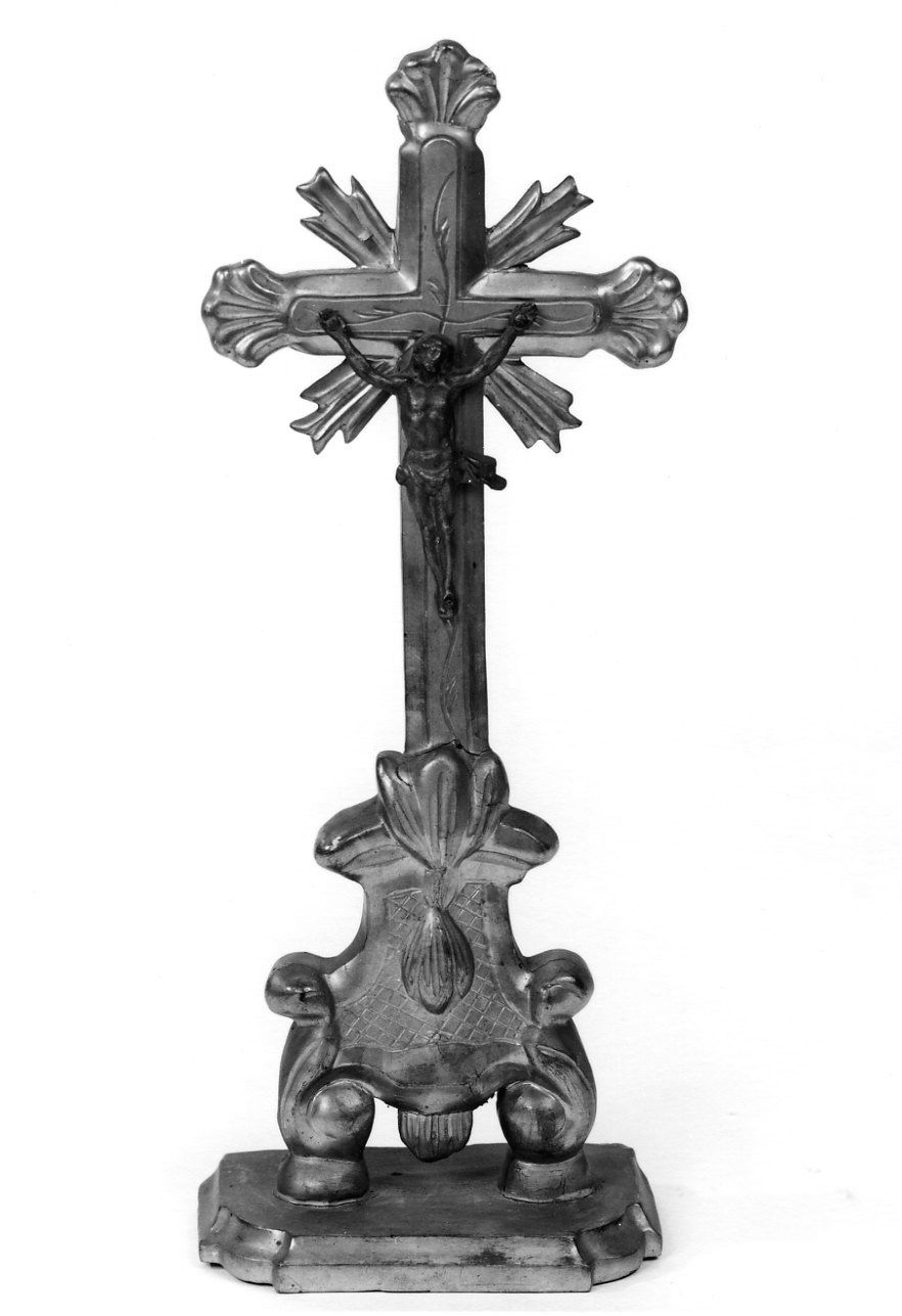 CRISTO CROCIFISSO (croce d'altare, opera isolata) - bottega piemontese (sec. XVIII)