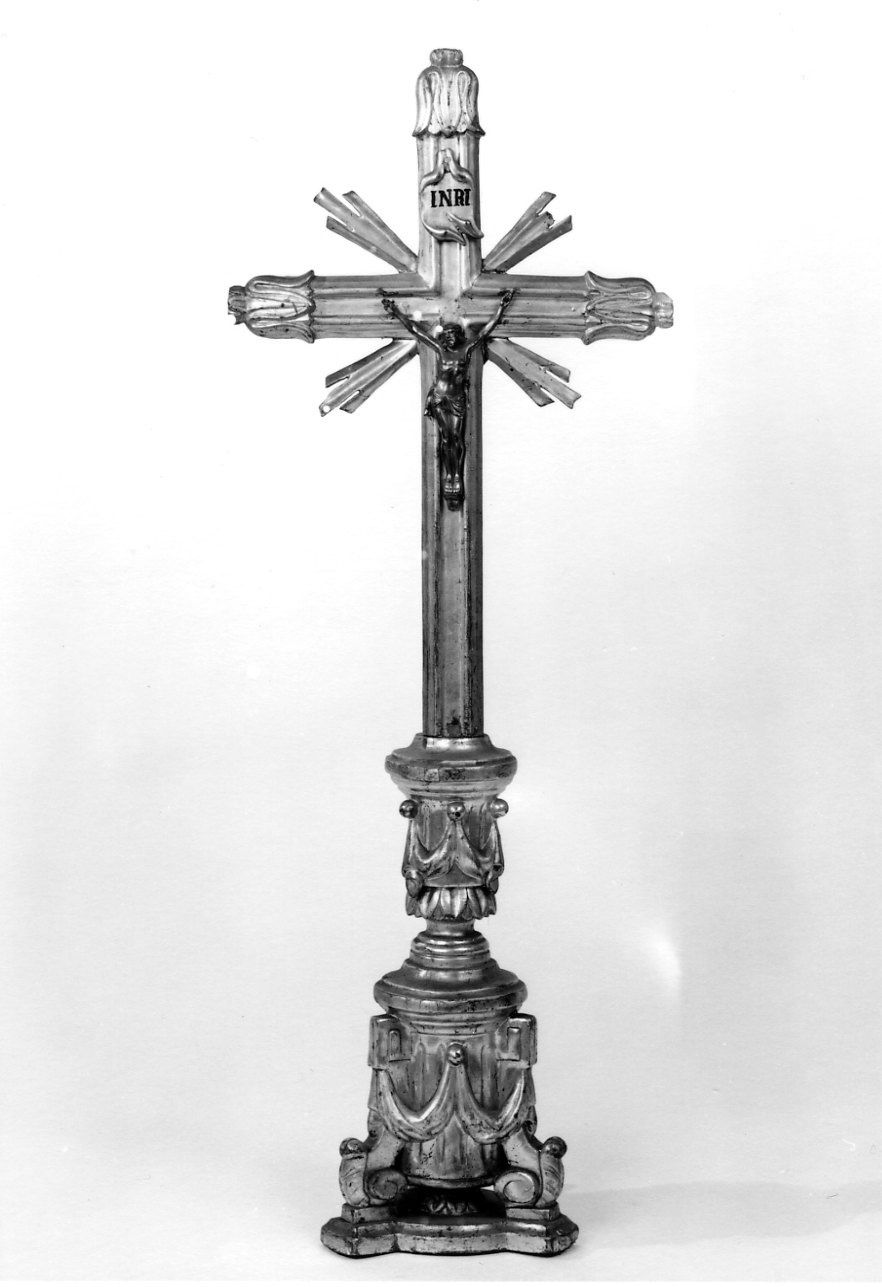 CRISTO CROCIFISSO (croce d'altare, opera isolata) - bottega piemontese (prima metà sec. XIX)