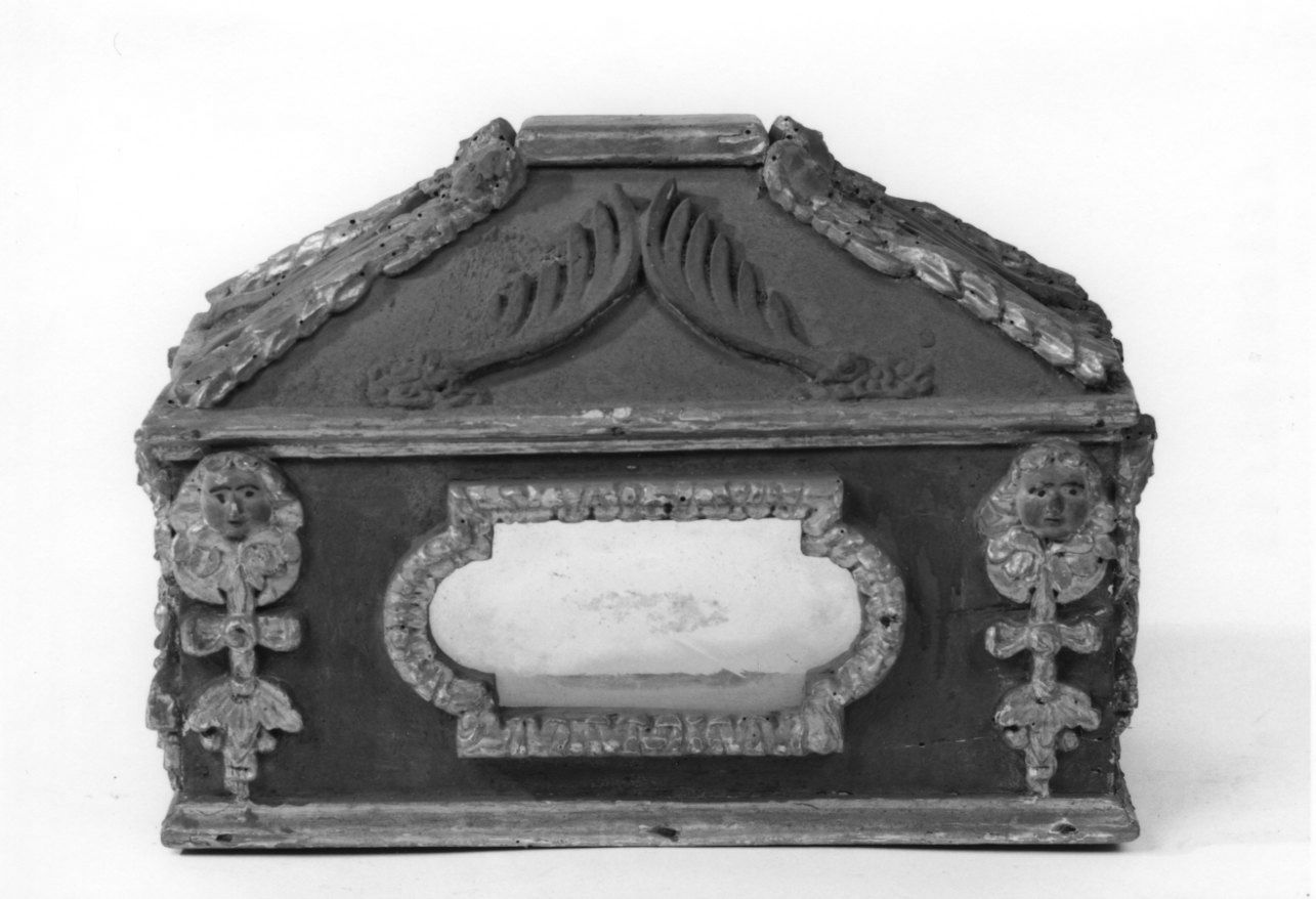 reliquiario a teca - a urna, opera isolata - ambito piemontese (sec. XVII)