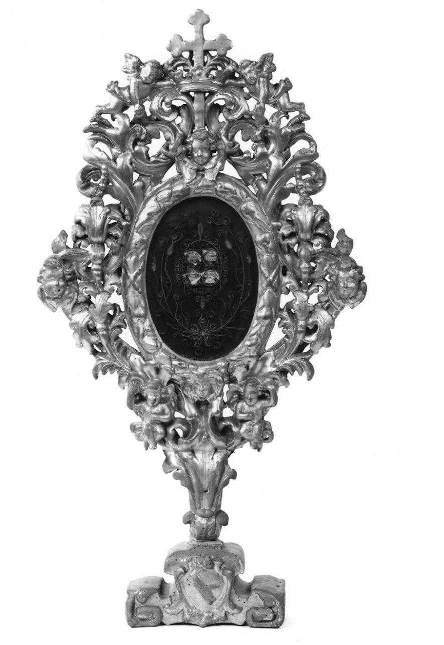 reliquiario - a ostensorio, serie - ambito piemontese (seconda metà sec. XVII)