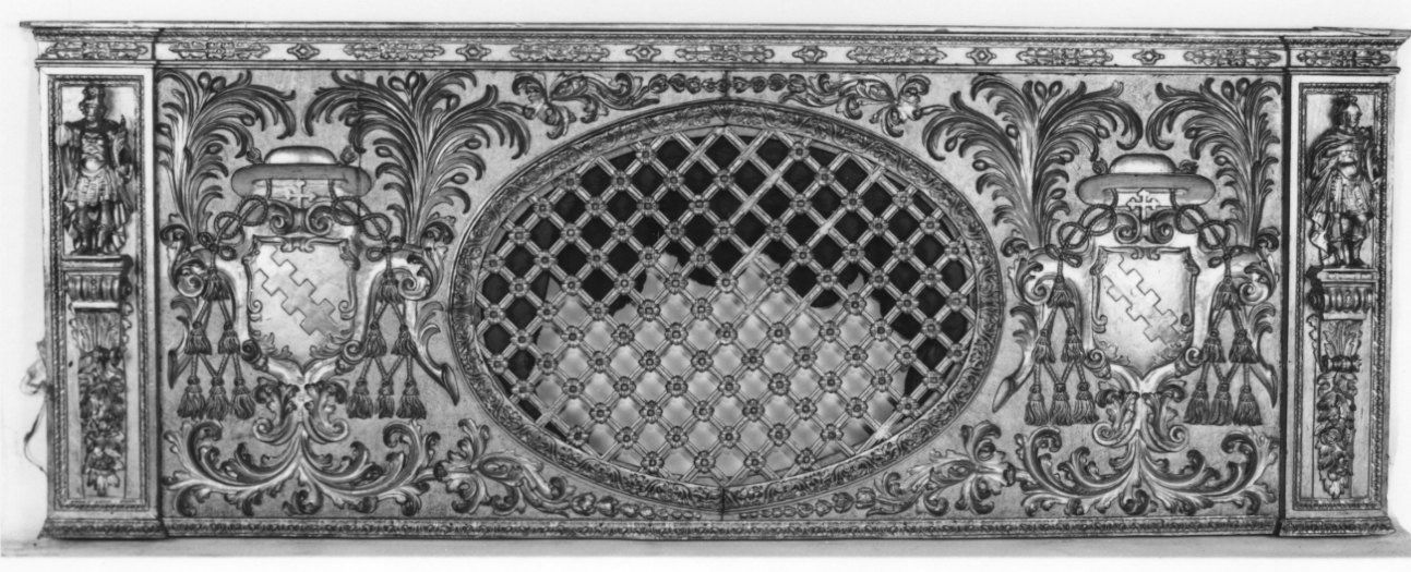 STEMMA CARDINALIZIO E I SANTI CHIAFFREDO E COSTANZO (paliotto, opera isolata) - bottega piemontese (prima metà sec. XVIII)