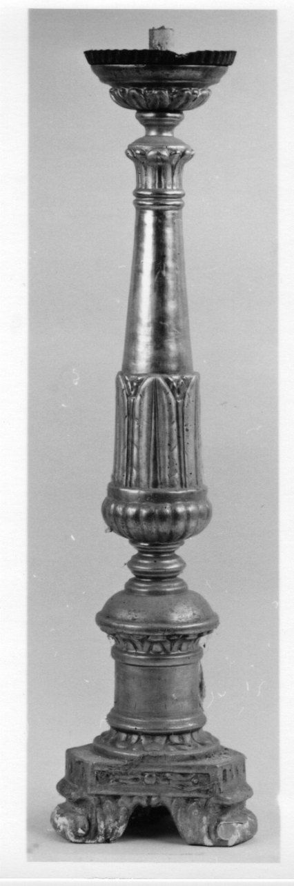 candelabro, serie - bottega piemontese (seconda metà sec. XVIII)