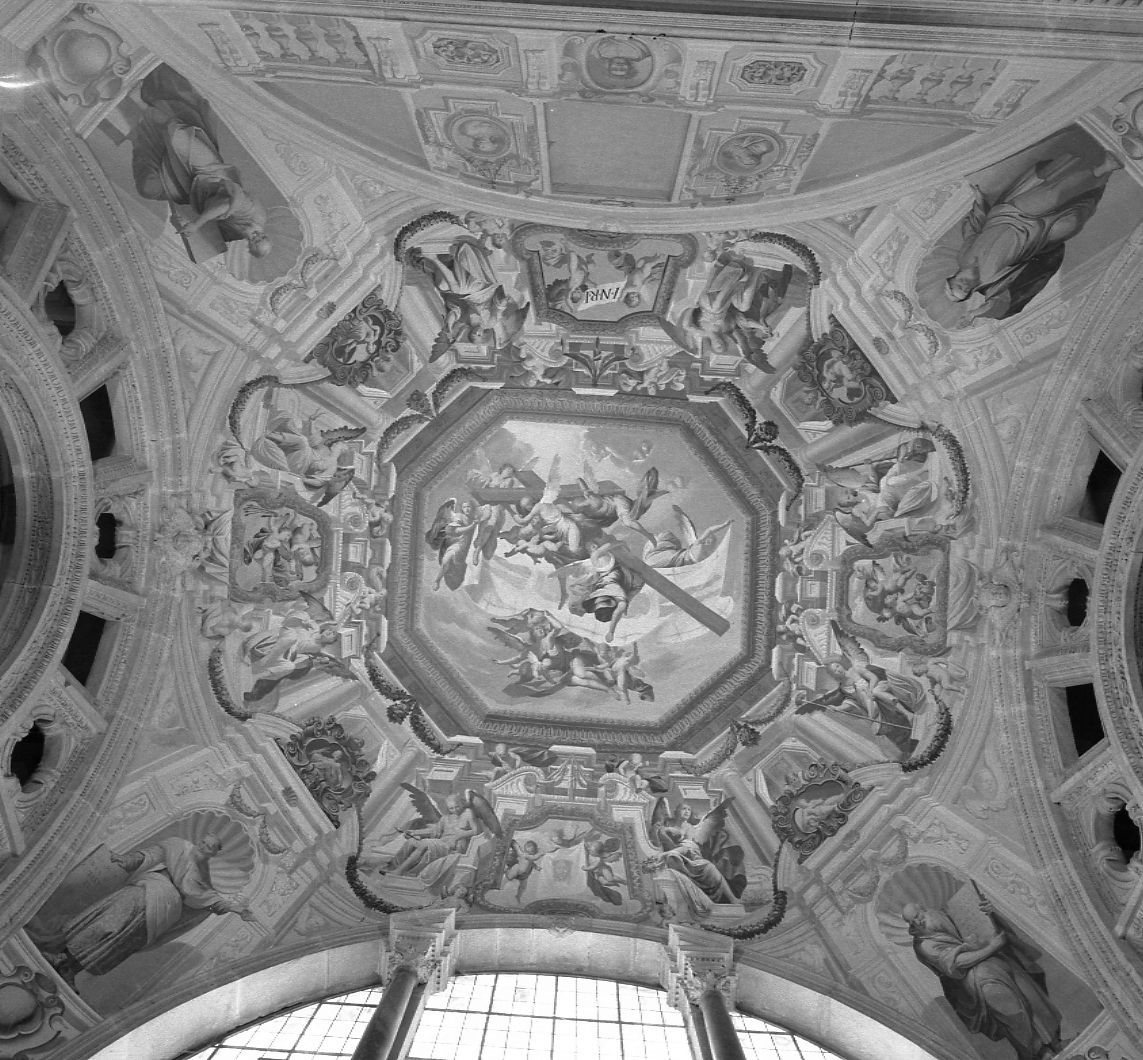 GLORIA DELLA CROCE, PROFETI E ANGELI (dipinto, complesso decorativo) di Taricco Sebastiano (ultimo quarto sec. XVII)