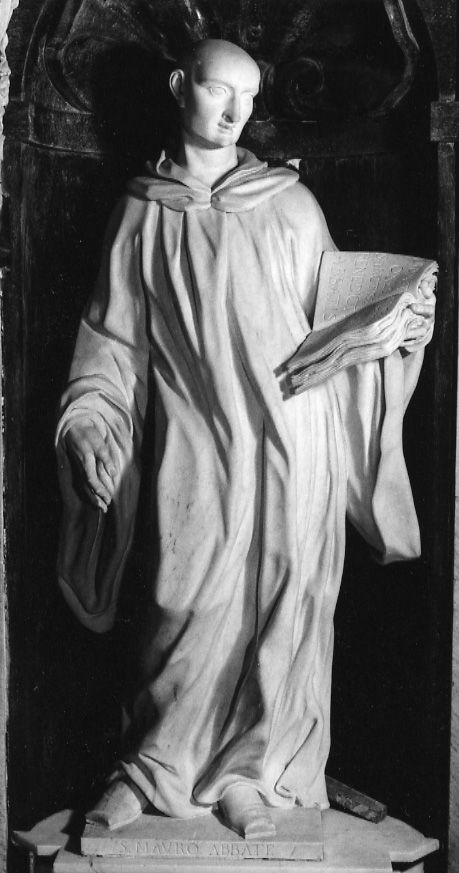 SAN MAURO ABATE (statua, opera isolata) di Gaggini Giovanni Francesco, Gaggini Pietro Francesco (primo quarto sec. XVIII)