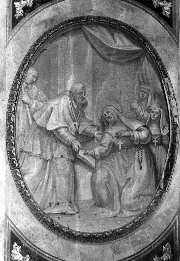 SAN FRANCESCO DI SALES CON LA MADRE DI CHANTAL (dipinto, opera isolata) di Biella Giovanni (ultimo quarto sec. XVIII)