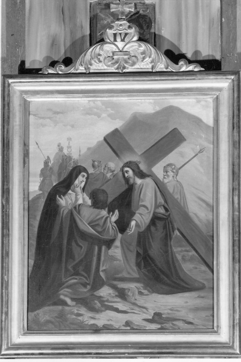 stazione IV: Gesù incontra la Madonna (Via Crucis, elemento d'insieme) - ambito piemontese (primo quarto sec. XX)