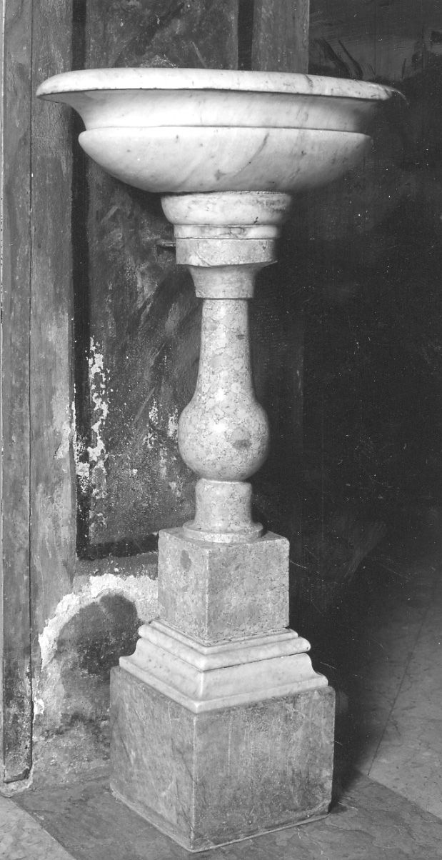 acquasantiera - a fusto, serie - ambito piemontese (seconda metà sec. XIX)