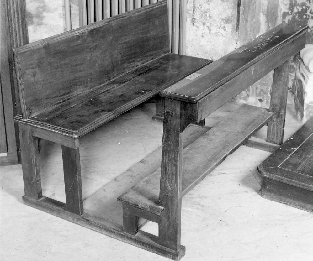 banco da chiesa, opera isolata - manifattura piemontese (secondo quarto sec. XIX)