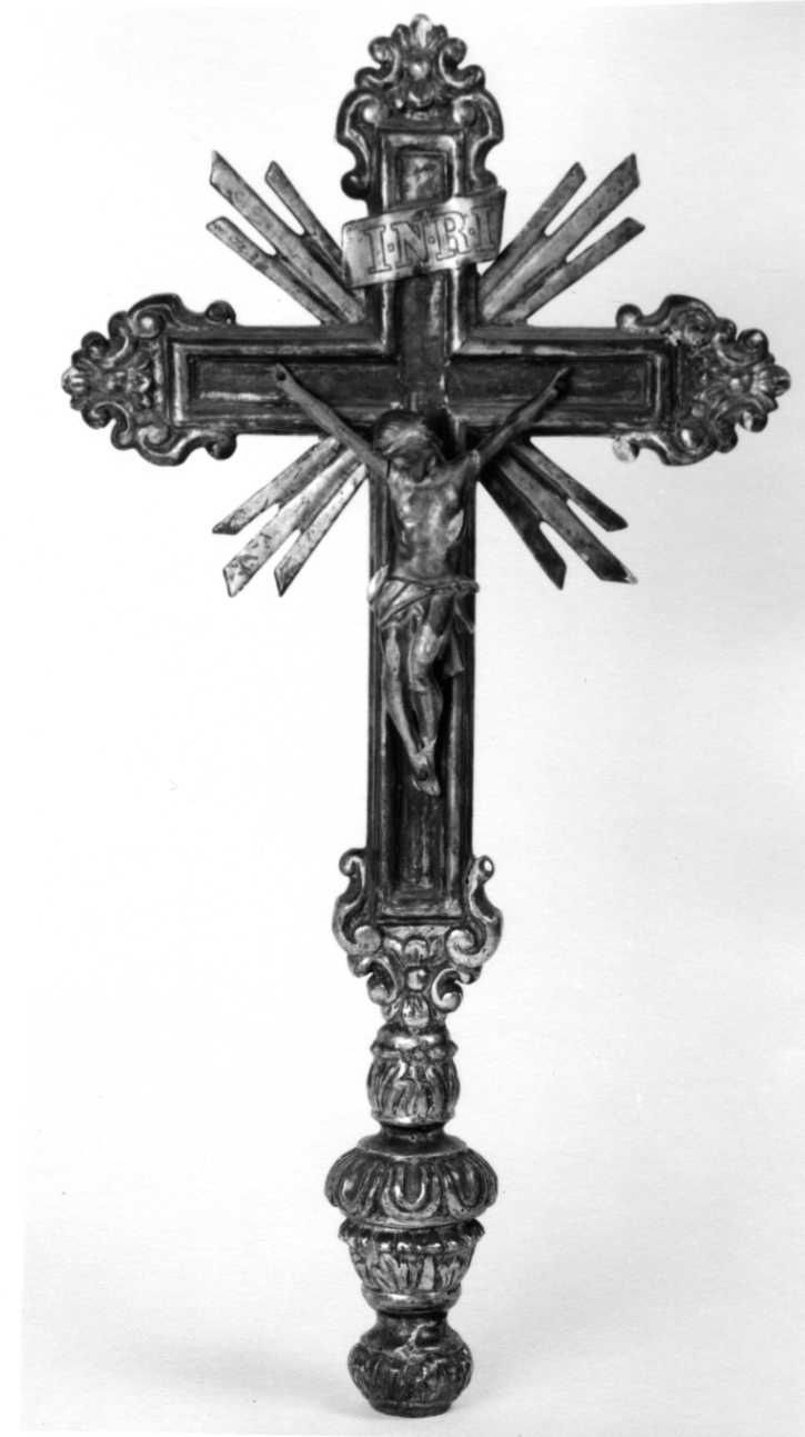 CRISTO CROCIFISSO (croce processionale, opera isolata) - ambito piemontese (sec. XVII)