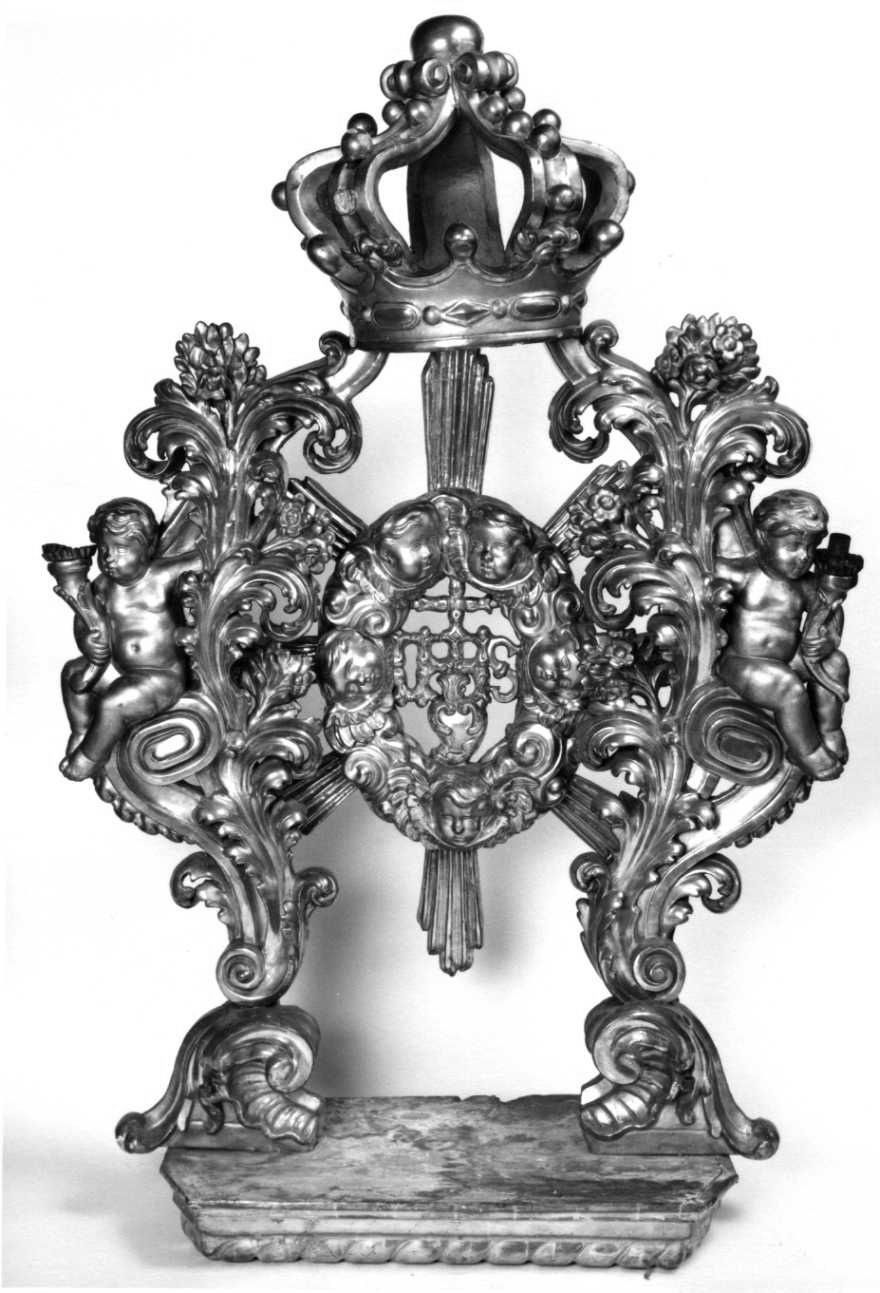 MONOGRAMMA CRISTOLOGICO (tronetto per esposizione eucaristica, opera isolata) - ambito piemontese (prima metà sec. XVIII)