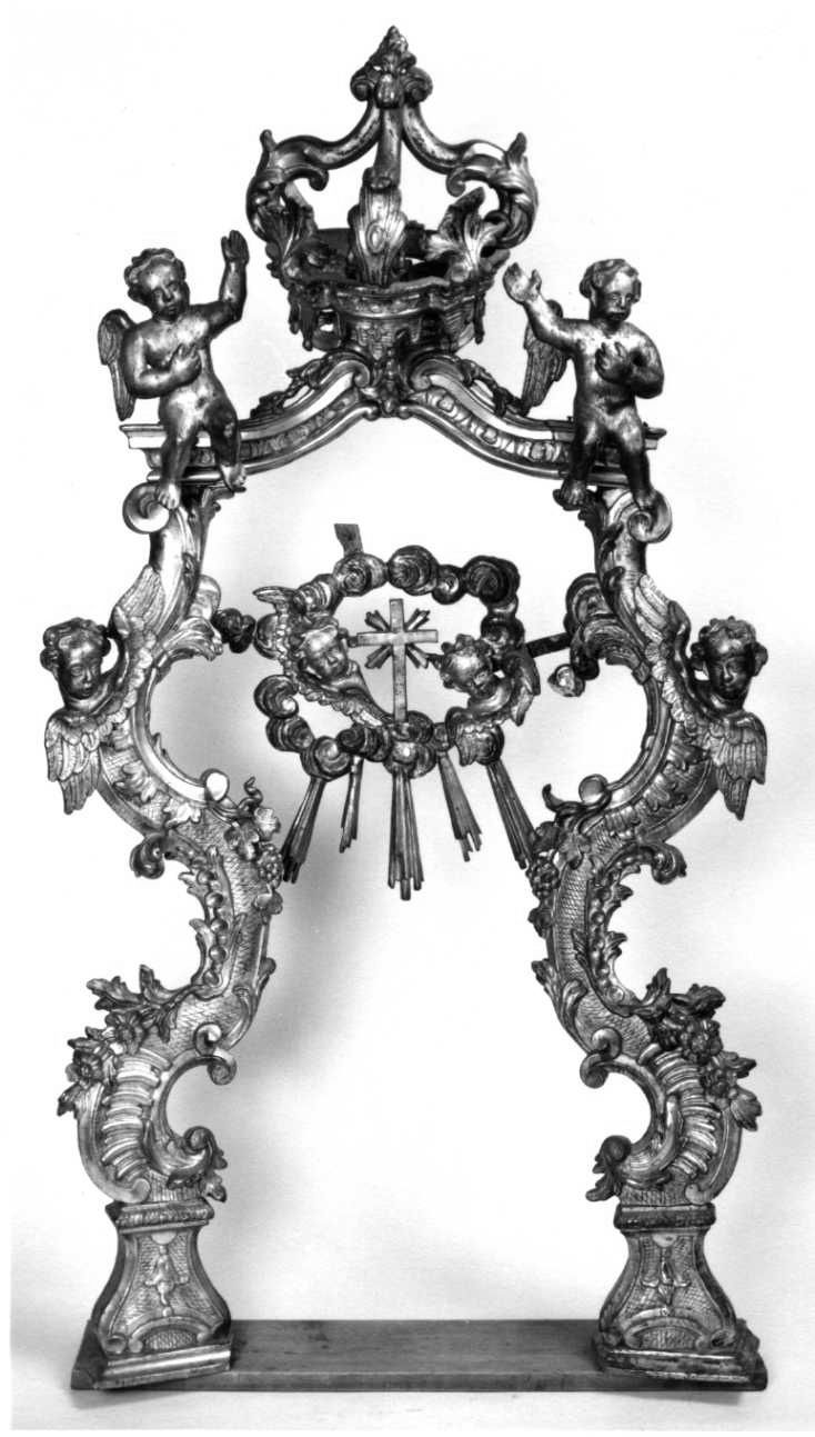 CROCE RAGGIATA (baldacchino di tronetto per esposizione eucaristica) - ambito piemontese (prima metà sec. XVIII)