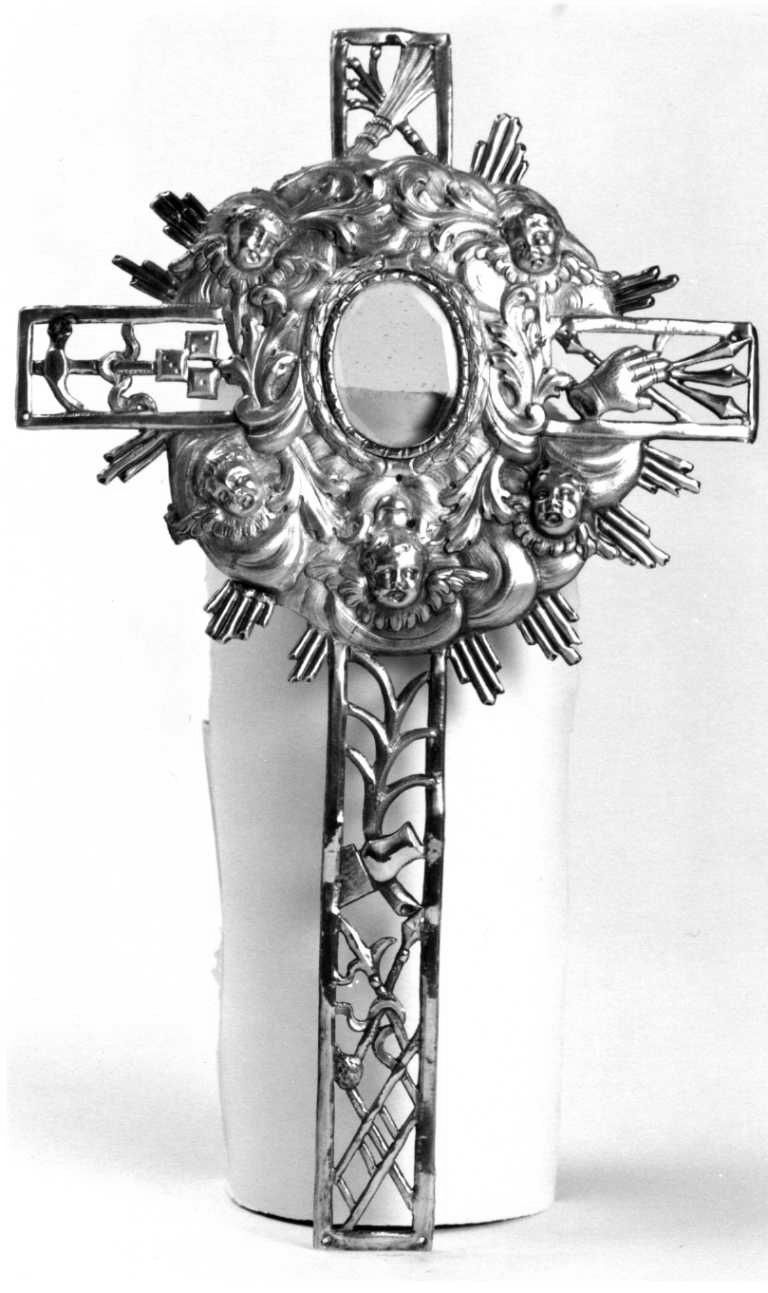 SIMBOLI DELLA PASSIONE (reliquiario - a croce, frammento) - produzione piemontese (sec. XVII)
