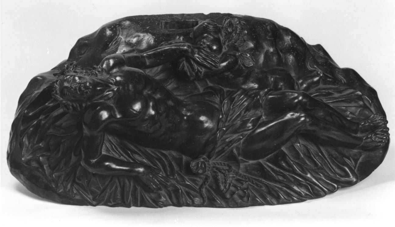 CRISTO MORTO (base per croce d'altare, elemento d'insieme) - ambito piemontese (sec. XVII)