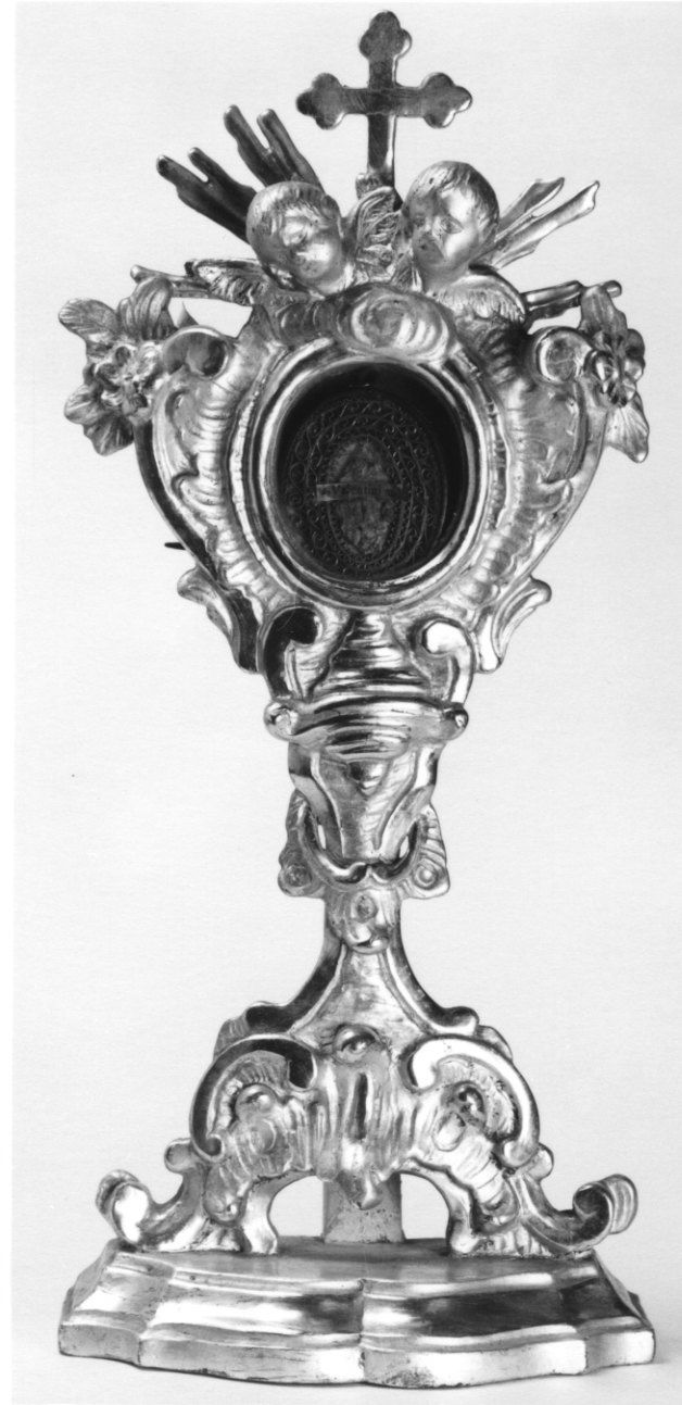 CHERUBINI (reliquiario - a ostensorio, opera isolata) - ambito piemontese (prima metà sec. XVIII)