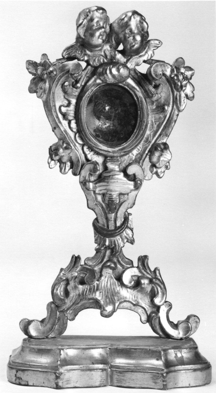 CHERUBINI (reliquiario - a ostensorio, opera isolata) - ambito piemontese (prima metà sec. XVIII)