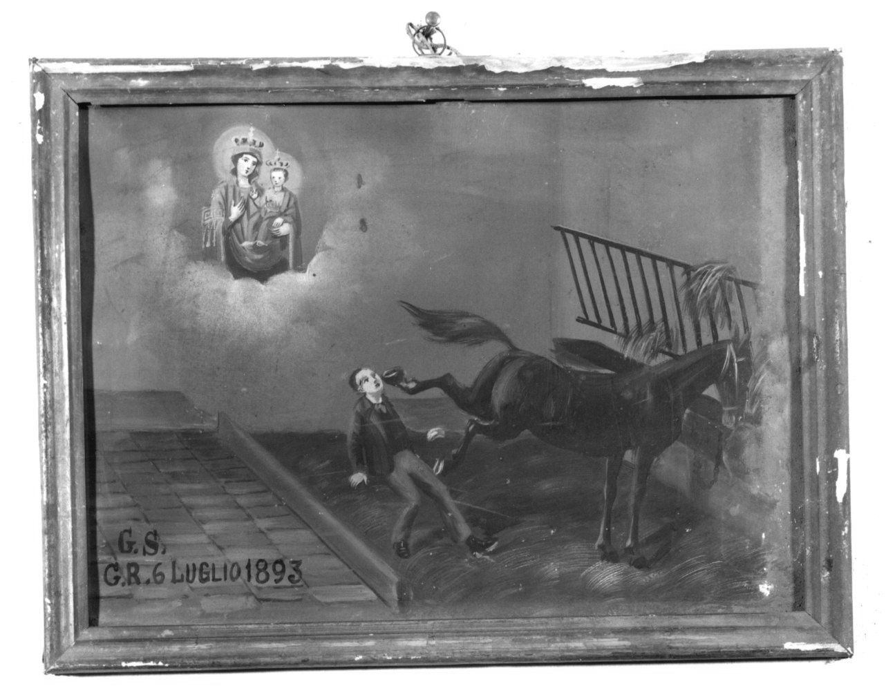 INCIDENTE NELLA STALLA (ex voto, opera isolata) - ambito torinese (fine sec. XIX)