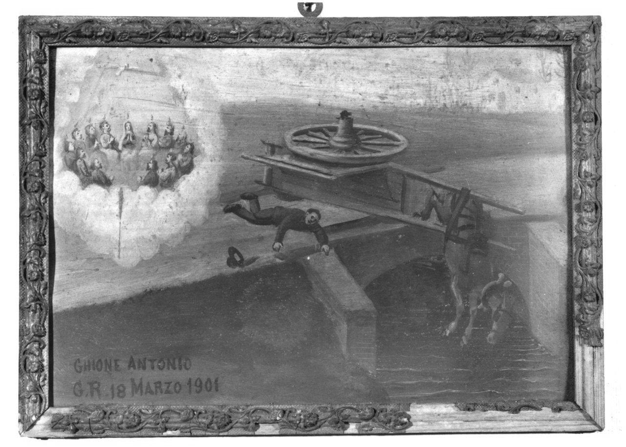 INCIDENTE CON IL CARRO (ex voto, opera isolata) - ambito torinese (inizio sec. XX)