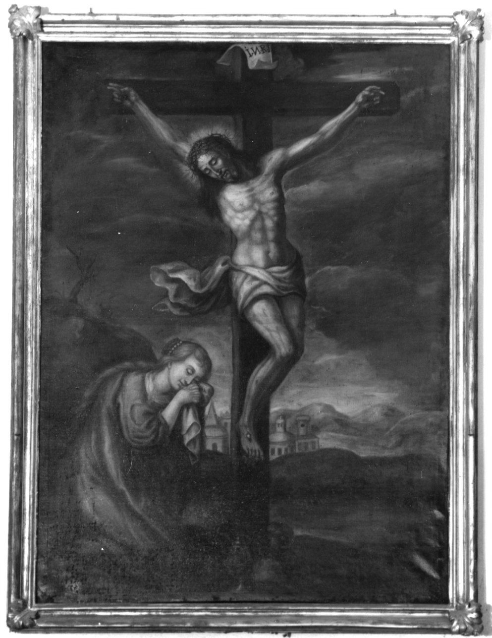 CRISTO CROCIFISSO CON SANTA MARIA MADDALENA (dipinto, opera isolata) - ambito lombardo-piemontese (seconda metà sec. XVIII)
