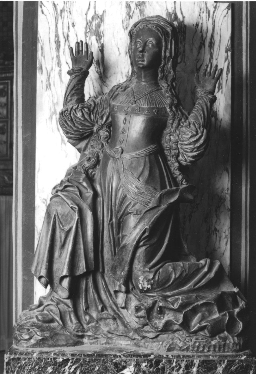 SANTA MARIA MADDALENA AI PIEDI DI CRISTO CROCIFISSO (statua, elemento d'insieme) - ambito francese (inizio sec. XVI)