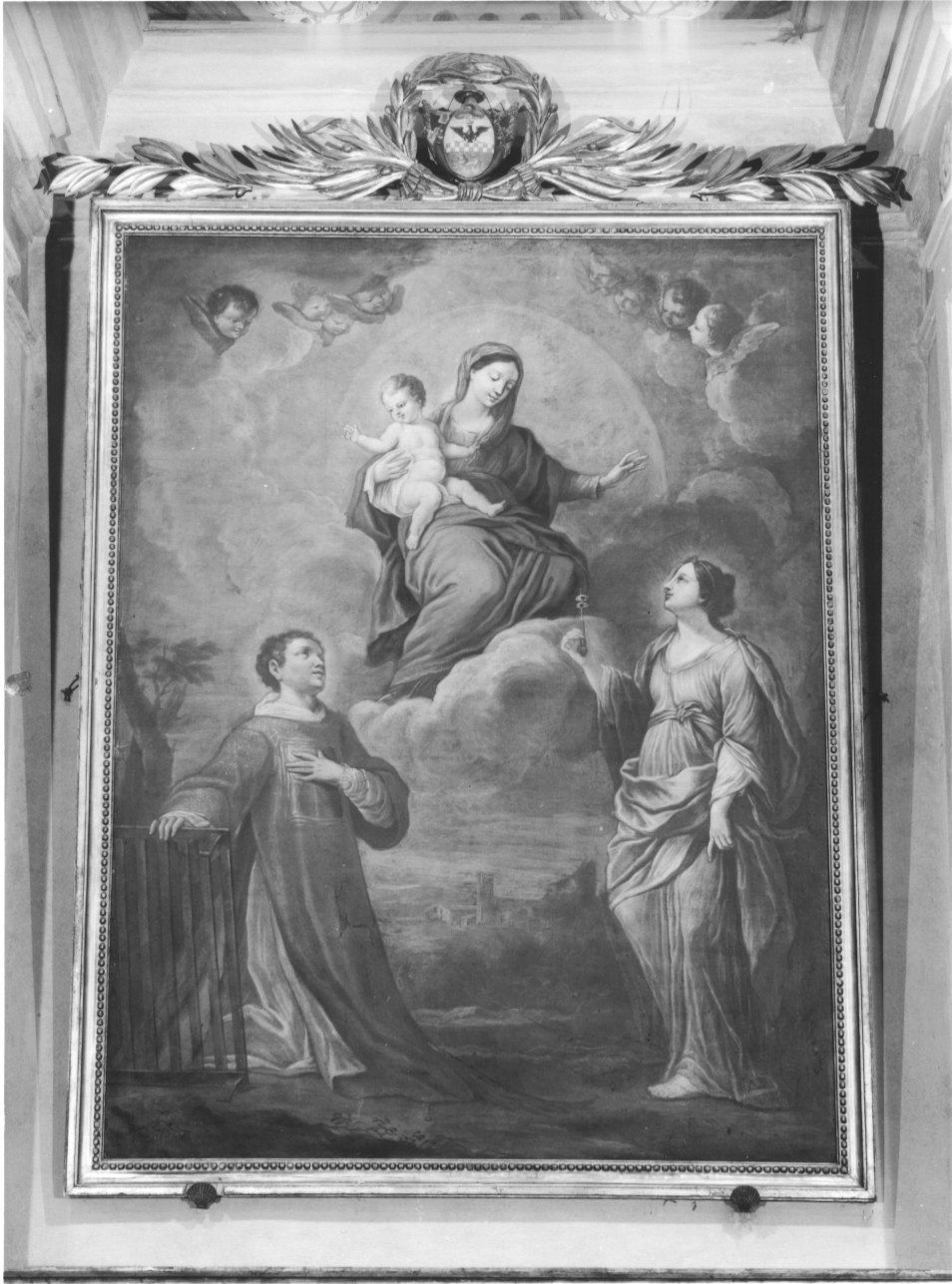 MADONNA CON BAMBINO, SAN LORENZO E SANTA LUCIA (dipinto, opera isolata) - ambito piemontese (prima metà sec. XIX)