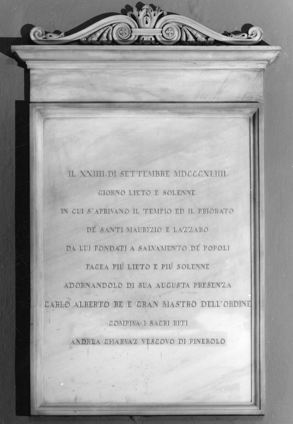 lapide celebrativa, opera isolata - ambito piemontese (metà sec. XIX)