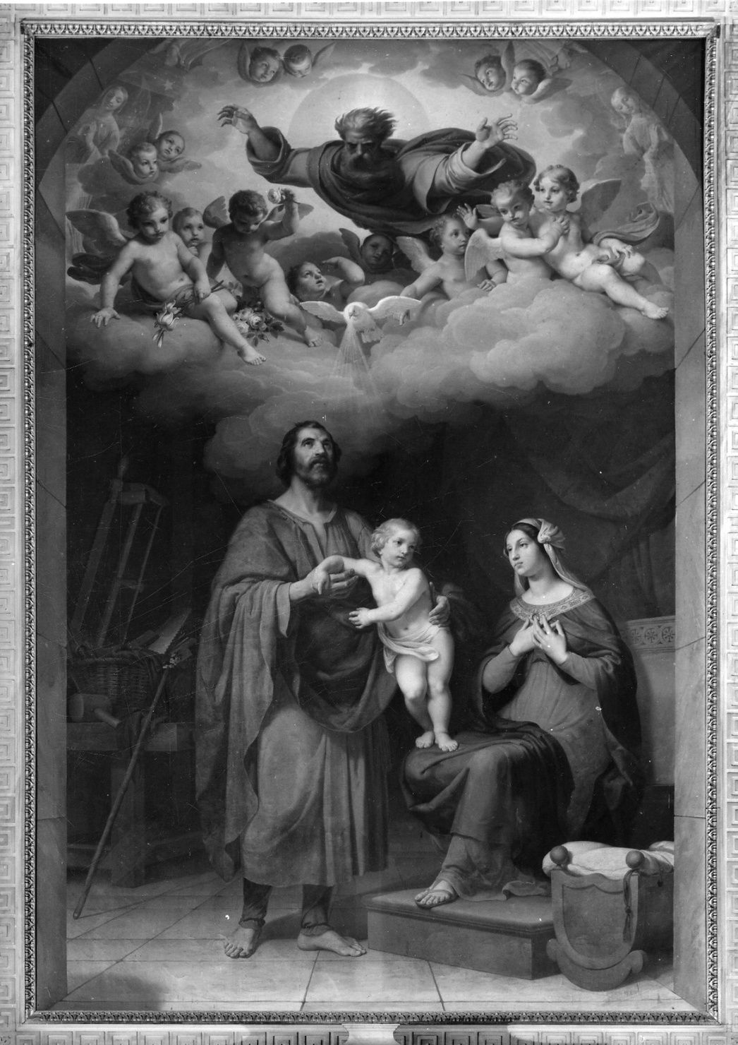 SACRA FAMIGLIA (dipinto, opera isolata) di Ayres Pietro (metà sec. XIX)