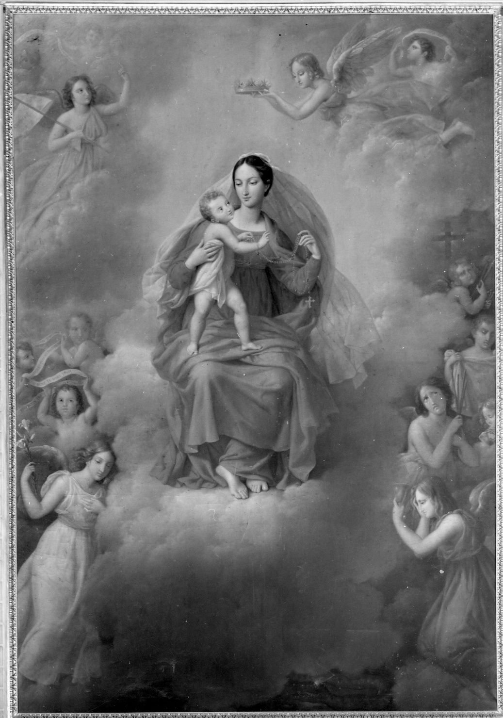 MADONNA DEL ROSARIO (dipinto, opera isolata) di Serangeli Gioacchino (metà sec. XIX)