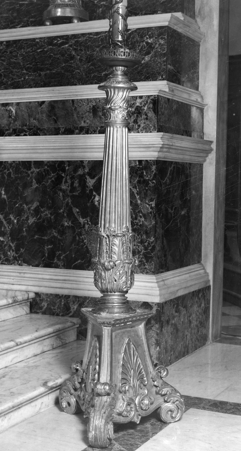 candelabro per cero pasquale, opera isolata di Capello Gabriele detto Moncalvo, Cerruti (metà sec. XIX)