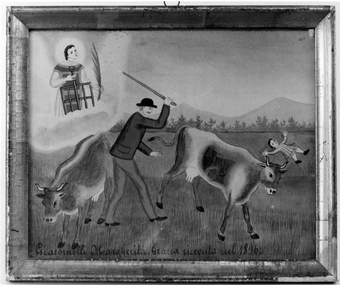 INCIDENTE CON UNA MUCCA (ex voto, opera isolata) - ambito piemontese (fine sec. XIX)