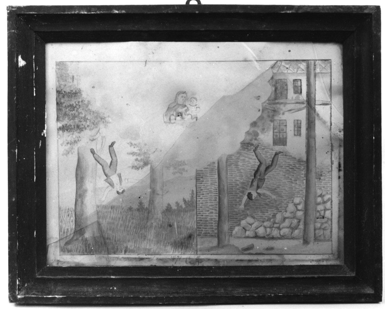 MADONNA DELLA CONSOLATA INTERCEDE IN UN INCIDENTE (ex voto, opera isolata) - ambito piemontese (terzo quarto sec. XIX)