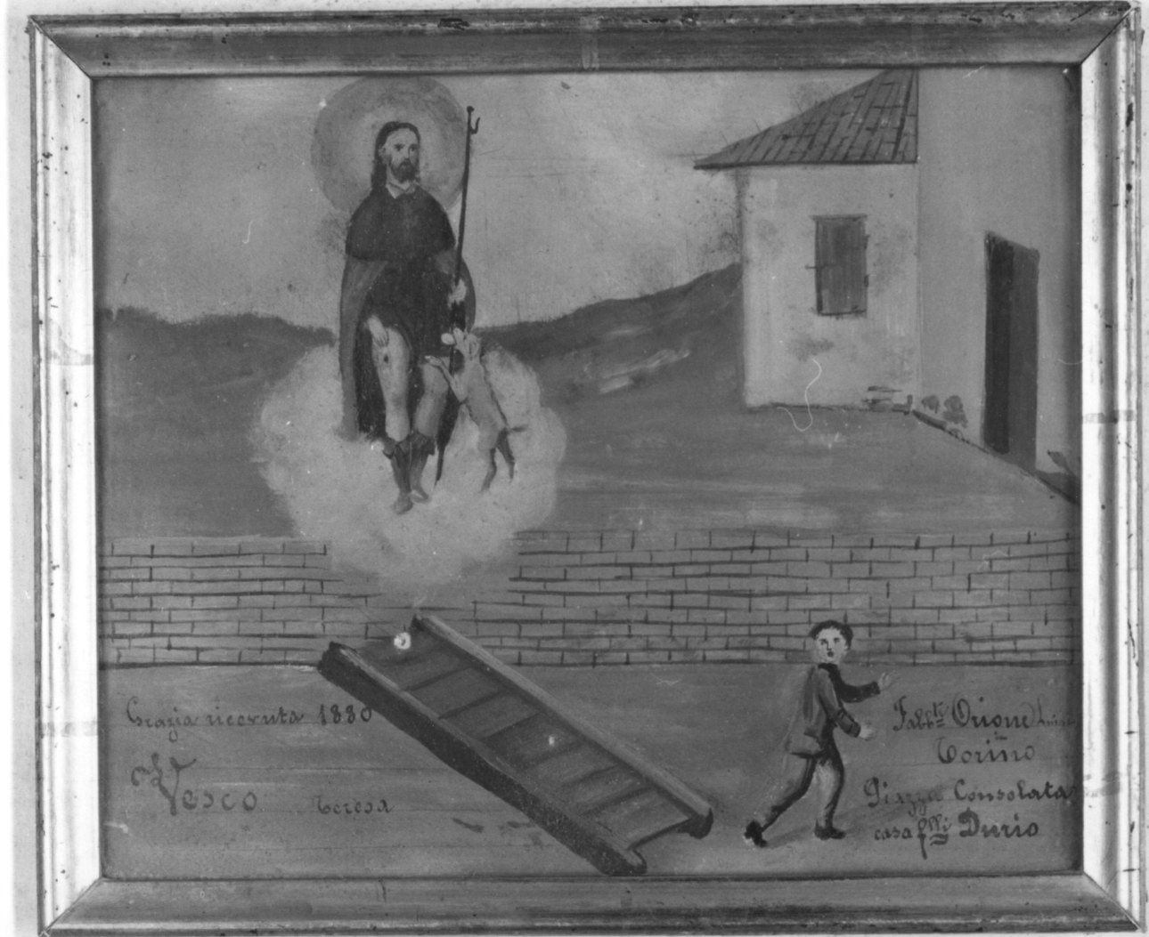 SAN ROCCO FA LA GRAZIA A UN FANCIULLO (ex voto, opera isolata) - ambito torinese (ultimo quarto sec. XIX)