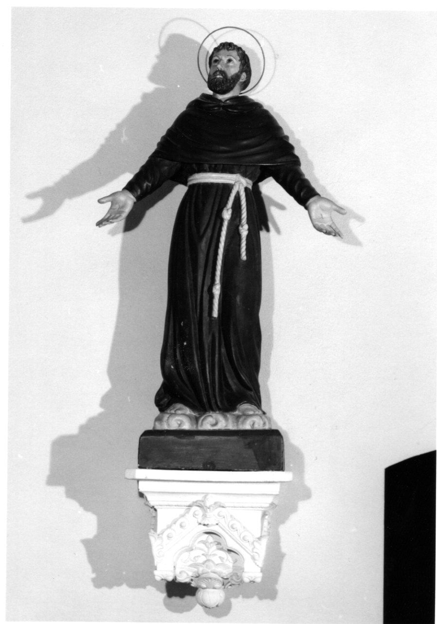 SAN FRANCESCO D'ASSISI (statua, opera isolata) - produzione piemontese (fine sec. XIX)