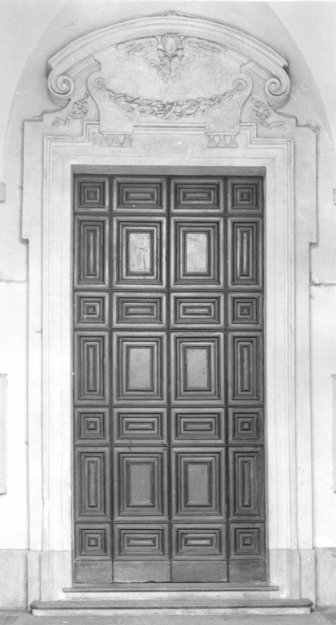 CHERUBINO CON FESTONE VEGETALE (portale, opera isolata) di Juvarra Filippo (attribuito) - bottega luganese (prima metà sec. XVIII)