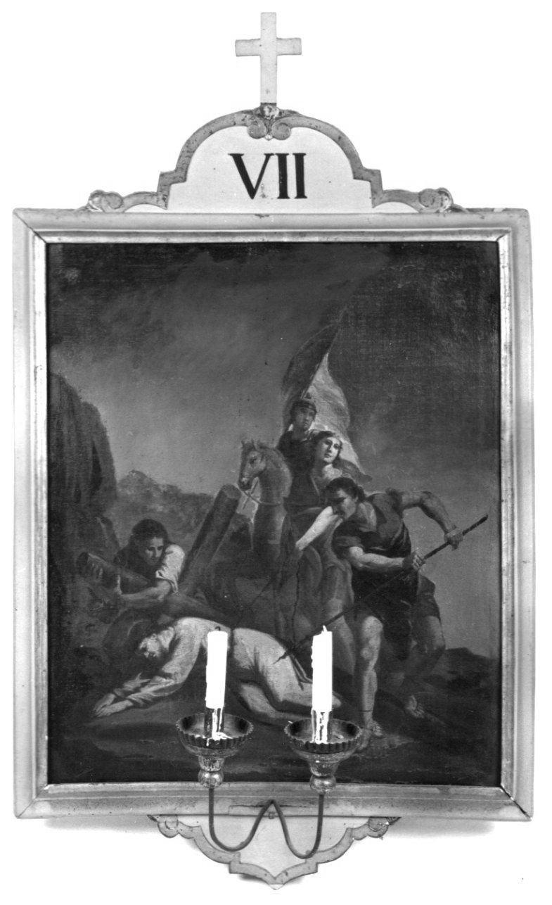 stazione VII: Gesù cade sotto la croce la seconda volta (Via Crucis) - ambito piemontese (seconda metà sec. XVIII)