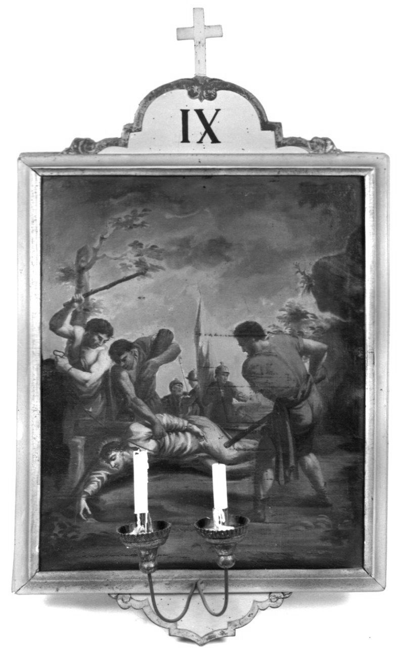 stazione IX: Gesù cade sotto la croce la terza volta (Via Crucis) - ambito piemontese (seconda metà sec. XVIII)