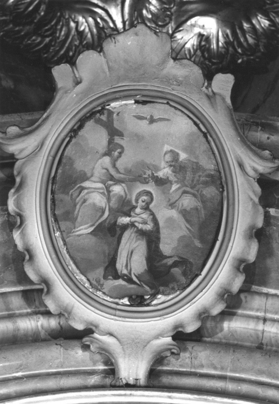 INCORONAZIONE DI MARIA VERGINE (dipinto) - bottega piemontese (metà sec. XVIII)