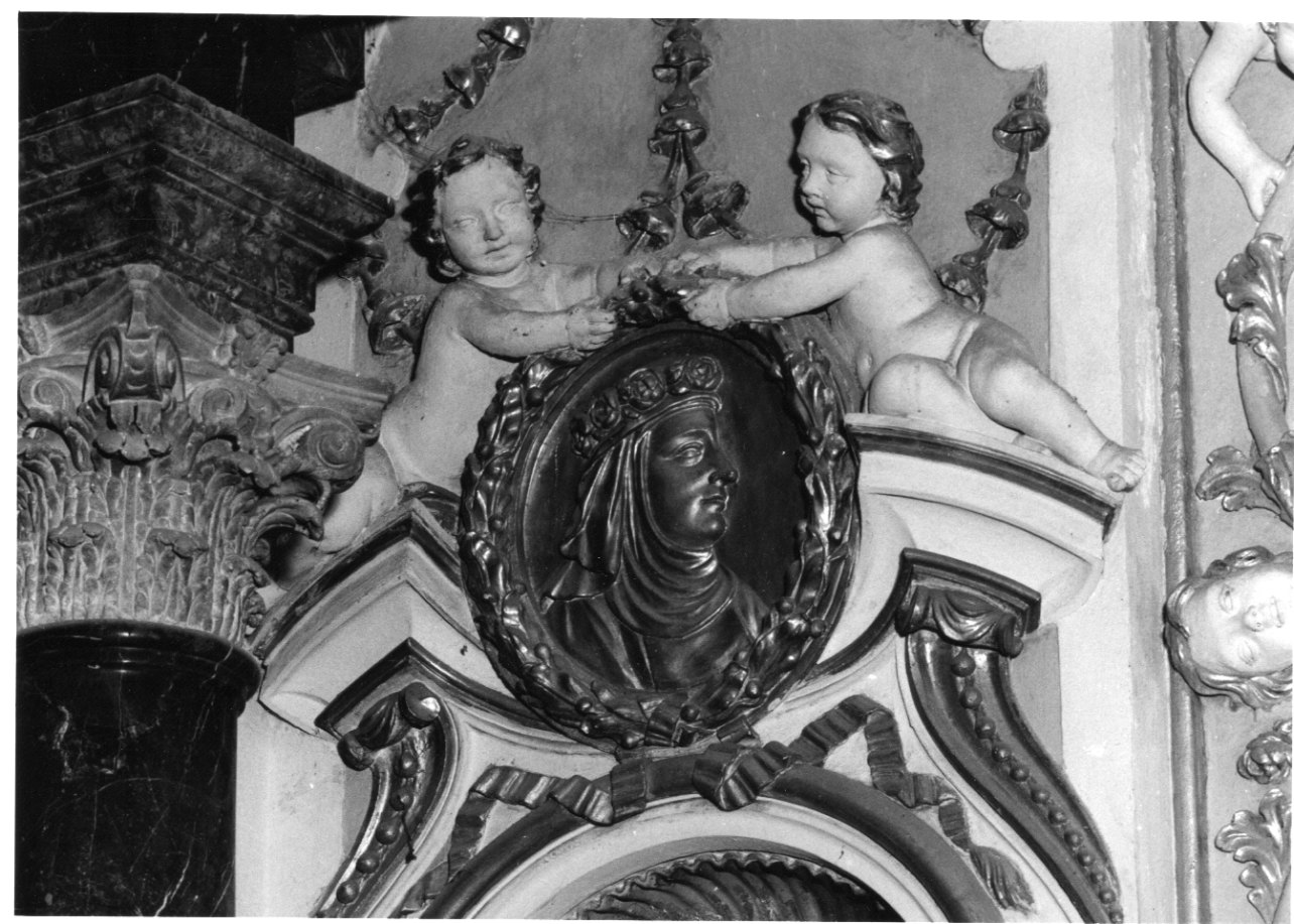 Santa Rosa da Lima (decorazione plastica, elemento d'insieme) - bottega lombarda (fine/inizio secc. XVII/ XVIII)