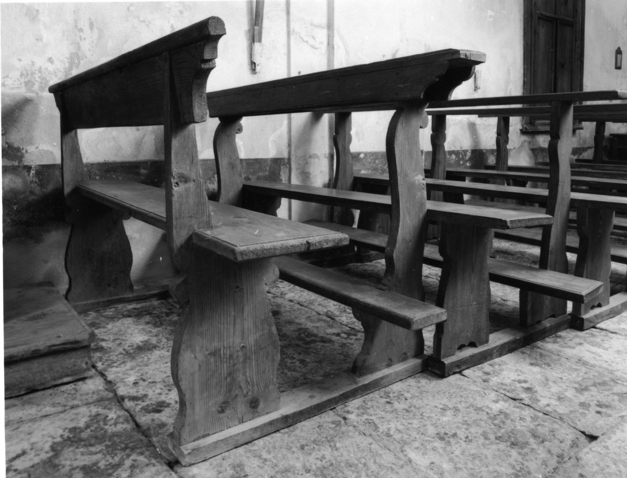 banco da chiesa, serie - bottega ossolana (prima metà sec. XIX)