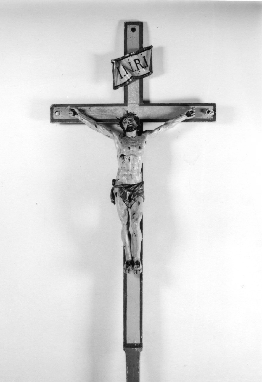 Cristo crocifisso (croce processionale, opera isolata) - bottega ossolana (sec. XVIII)