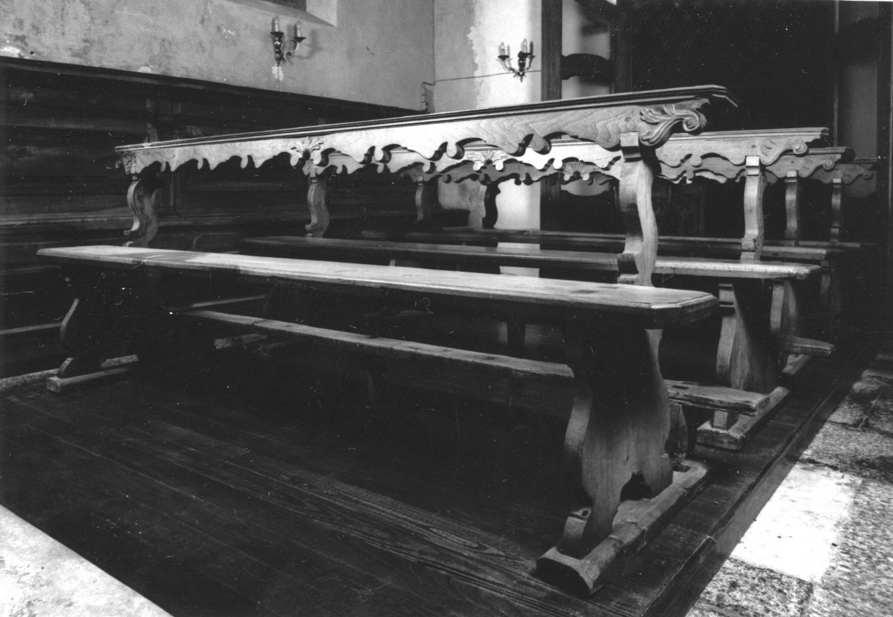 banco da chiesa, serie - bottega ossolana (metà sec. XVIII)