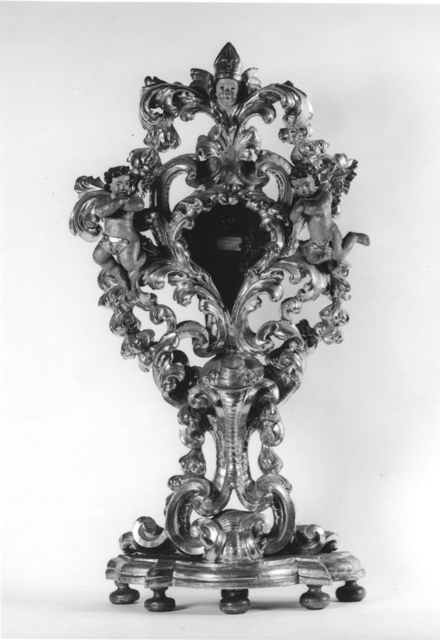 reliquiario - a ostensorio, serie - bottega ossolana (prima metà sec. XVIII)